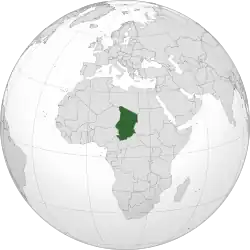Localização de República do Chade