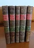 Volumes 1-5 of Pierre-Simon Laplace's "Traité de mécanique céleste" (1799)
