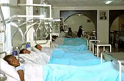 A row of women patients in bed in an Ethiopian fistula hospital