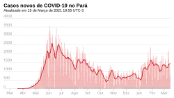 Novos casos, por dia.
