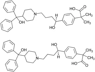 Estrutura química de Fexofenadina
