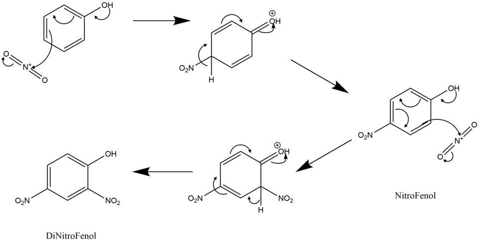 Mecanismo de Síntese do Dinitrofenol