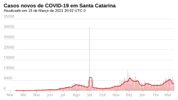 Novos casos, por dia.