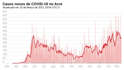 Novos casos, por dia.