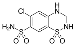 Estrutura química de Hidroclorotiazida