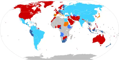 Mapa mundial da disponibilidade da dipirona