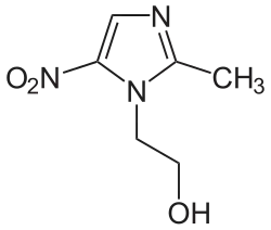 Estrutura química de Metronidazol