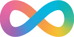 Símbolo do infinito nas cores do arco-íris