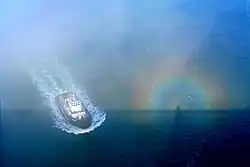 Uma glória e o Espectro de Brocken observados em San Francisco