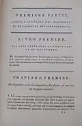 Primeira página do Volume I do "Traité de mécanique céleste" (1799)