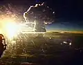 O resultado da explosão da Tsar Bomba, a maior arma nuclear já detonada, em 1961.