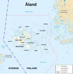 O arquipélago de Åland, situado entre a Suécia e a Finlândia