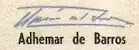Assinatura de Ademar de Barros