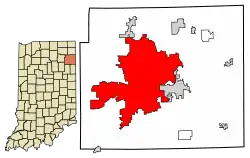 Localização no condado de Allen