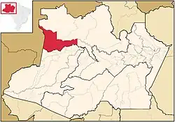 Localização de Japurá no Amazonas