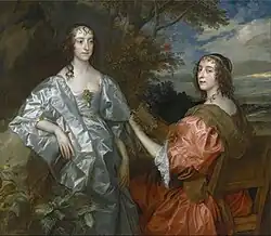 Katherine, condessa de Chesterfield, e Lucy, condessa de Huntingdon, c. 1636–1640, óleo sobre tela, Yale Center for British Art