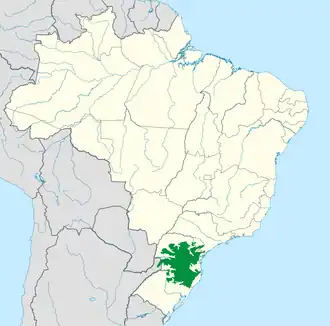 Ecorregião da Floresta de Araucárias como definida pelo WWF.[1]