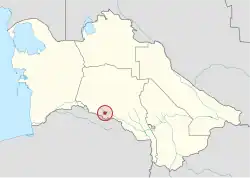 Localização de Asgabade no Turcomenistão