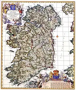 HIBERNIAE REGNUM tam in praecipuas ULTONIAE, CONNACIAE, LAGENIAE, et MOMONIAE, quam in minores earundem Provincias, et Ditiones subjacentes peraccuraté divisum