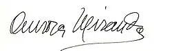 Assinatura de Aurora Miranda