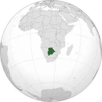 Localização Botsuana