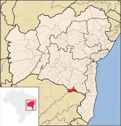 Localização de Encruzilhada na Bahia