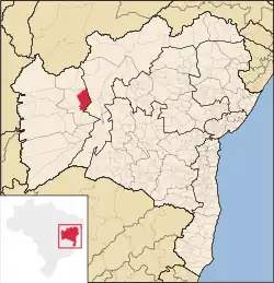 Localização de Wanderley na Bahia
