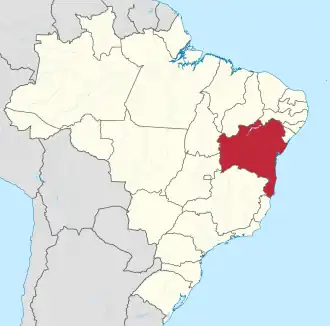 Localização da Bahia no Brasil