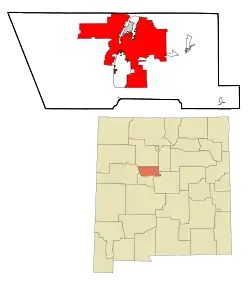 Localização no condado de Bernalillo