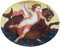 Cupido em um monstro do mar (c. 1857) por William Adolphe Bouguereau