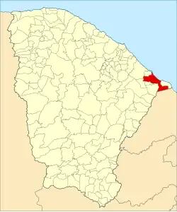 Localização de Aracati no Ceará