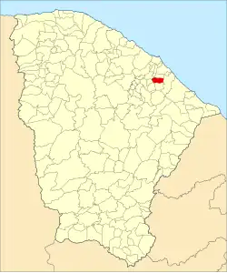 Localização de Pacajus no Ceará