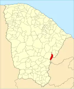 Localização de Pereiro no Ceará