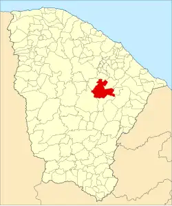 Localização de Quixadá no Ceará