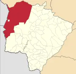 Localização de Corumbá em Mato Grosso do Sul