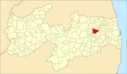 Localização de Areia na Paraíba