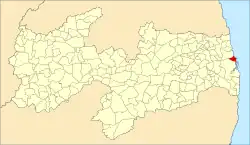 Localização de Lucena na Paraíba