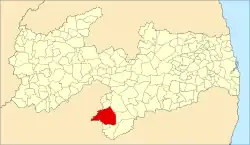 Localização de Monteiro na Paraíba