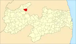 Localização de São Bento na Paraíba