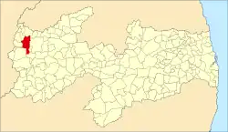 Localização de São João do Rio do Peixe na Paraíba