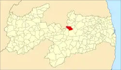 Localização de São Vicente do Seridó na Paraíba