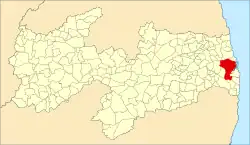 Localização de Santa Rita na Paraíba