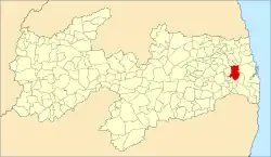 Localização de Sapé na Paraíba