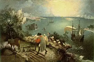 Paisagem com a Queda de Ícaro, 1558, Museu Real de Belas Artes, Bruxelas, Bélgica.