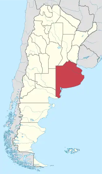 Localização da província de Buenos Aires na Argentina