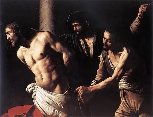 A Flagelação de Cristo, 134 × 175 cm, 1606-1607. Museu de Belas Artes de Ruão.