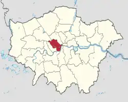 Localização da Cidade de Westminster na região da Grande Londres