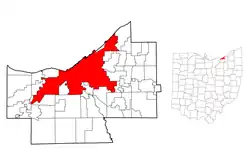 Localização no condado de Cuyahoga