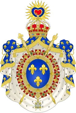 Brasão de armas usado por Luís Afonso, Duque de Anjou, chefe da Casa de Bourbon.