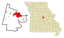 Localização no condado de Cole